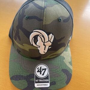 New Camo strap 47 trucker LA Rams cap